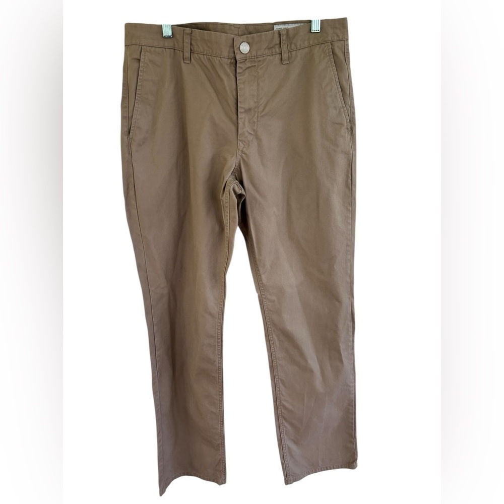 Bonobos Men's Khaki Straight Fit Dress Work Pants Size 34 Waist 32 Length